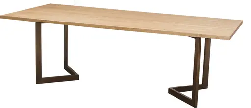 Victoria - Banquet table - 8' L x 42'' l x 30'' H - Bronze brushed - Amber wood