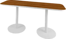 Sydney - Table commune (AVEC CADRE) - 72'' L x 24'' l x 30" H - Blanc & Bois brun