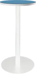 Sydney - Table cocktail rond (AVEC CADRE) - 24'' D x 40" H - Blanc & Bleu baltique