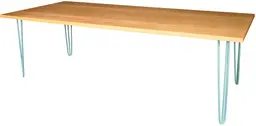 Oslo - Dinner table - 8' L x 42'' W x 30'' H - Turquoise & Amber wood