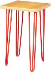 Oslo - End table - 18'' L x 18'' W x 30'' H - Red & Natural wood