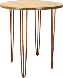 Oslo - Table bistro ronde - 36'' D x 40'' H - Bronze antique & Bois naturel