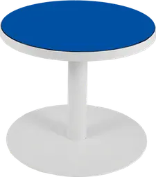 Sydney - Table à café rond (AVEC CADRE) - 24'' D x 16" H - Blanc & Bleu