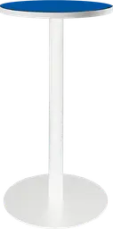 Sydney - Table cocktail rond (AVEC CADRE) - 24'' D x 40" H - Blanc & Bleu