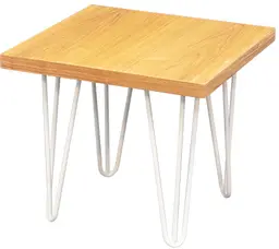 Oslo - Table d'appoint - 18'' L x 18'' l x 16'' H - Blanc & Bois naturel