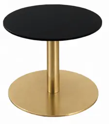 Sydney - Table à café rond - 24'' D x 16" H - Or & Noir