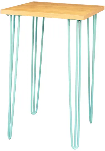 Oslo - Table cocktail - 24'' L x 24'' l x 40'' H - Turquoise mat & Bois naturel