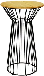 Soho - Table cocktail round - 24'' Dia x 40" H - Black & Natural wood