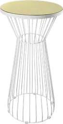 Soho - Table cocktail rond (AVEC CADRE) - 24'' D x 40" H - Blanc & Jaune meringue