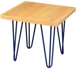 Oslo - Table d'appoint - 18'' L x 18'' l x 16'' H - Bleu & Bois naturel
