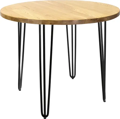 Oslo - Table bistro ronde - 36'' D x 30'' H - Noir mat & Bois naturel
