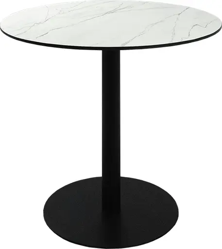 Sydney - Table bistro rond - 36'' D x 30" H - Noir & Marbre blanc