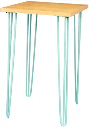Oslo - Table cocktail - 24'' L x 24'' l x 40'' H - Turquoise mat & Bois naturel