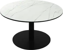 Sydney - Table à café rond - 36'' D x 16" H - Noir & Marbre blanc