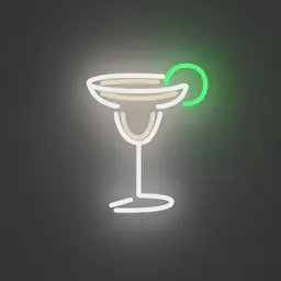 Néon - Margarita - 13" l x 16" H -  Blanc & Vert