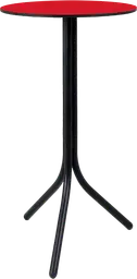 Bloom - Table cocktail rond - 24'' D x 40" H - Noir & Rouge