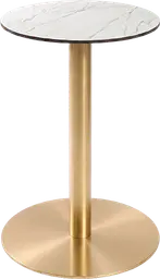 Sydney - Table cocktail rond - 24'' D x 30" H - Or & Marbre blanc