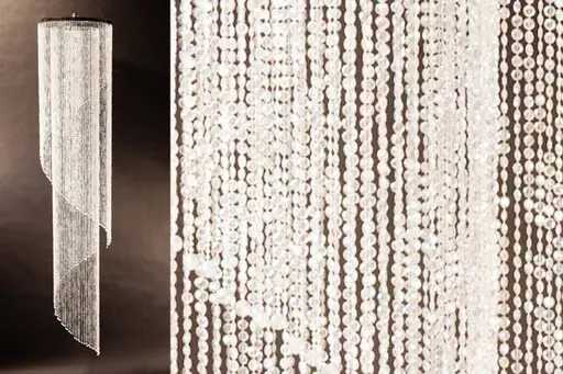 Spiral acrylic chandelier 10' H - Clear