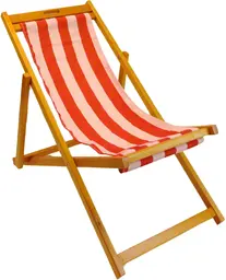 Costa - Deck chair - Wood & Red