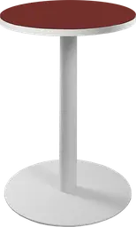 Sydney - Table cocktail rond (AVEC CADRE) - 24'' D x 30" H - Blanc & Rouge automne