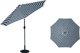 Atwater parasol - 9' D x 8' H - Noir & blanc