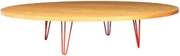 Oslo - Table banquet ronde - 70'' D x 16'' H - Rouge & Bois ambré