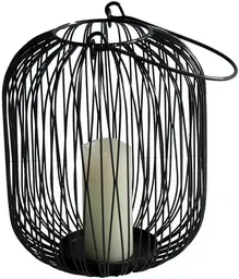 Natura lantern - 9.75’’ Dia x 11’’ H - Black