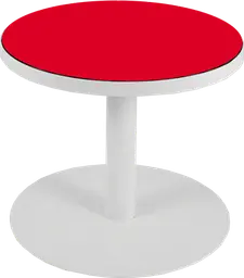 Sydney - Table à café rond (AVEC CADRE) - 24'' D x 16" H - Blanc & Rouge