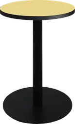 Sydney - Table cocktail rond (AVEC CADRE) - 24'' D x 30" H - Noir & Jaune meringue