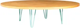 Oslo - Table banquet ronde - 60'' D x 16'' H - Turquoise mat & Bois ambré