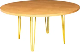 Oslo - Table banquet ronde - 60'' D x 30'' H - Jaune & Bois ambré