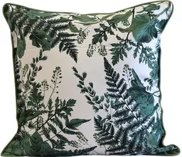 Cushion foliage design - White and dark green