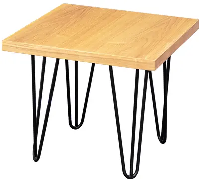 Oslo - End table - 18'' L x 18'' W x 16'' H - Matte black & Natural wood