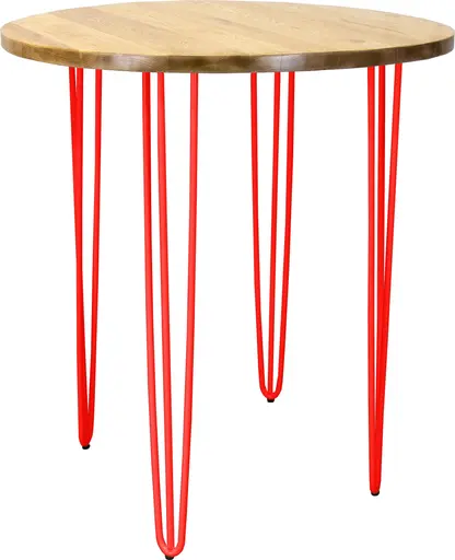 Oslo - Round Bistro table - 36'' Dia x 40'' H - Red & Natural wood