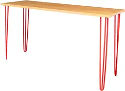 Oslo - Commune table - 72'' L x 24'' W x 40'' H - Red & Natural wood