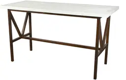 Hampton communal table - White and rust