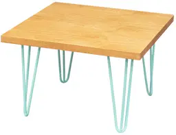 Oslo - End table - 24'' L x 24'' W x 16'' H - Turquoise & Natural wood