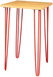 Oslo - Table cocktail - 24'' L x 24'' l x 40'' H - Rouge & Bois naturel