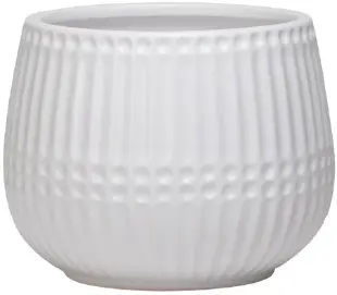 Aurora - Cover pot - 5’’ Dia x 4’’ H - White