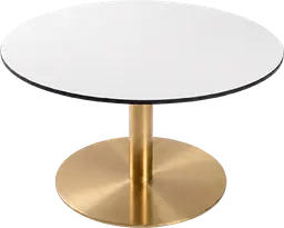 Sydney - Table à café rond - 36'' D x 16" H - Or & Blanc