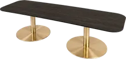 Sydney - Table à café - 72'' L x 24'' l x 16" H - Or & Bois foncé