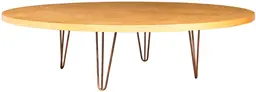 Oslo - Table banquet ronde - 60'' D x 16'' H - Bronze antique & Bois ambré
