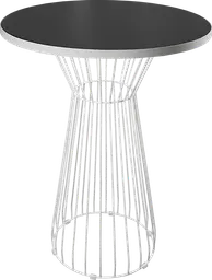 Soho - Table cocktail rond (AVEC CADRE) - 36'' D x 40" H - Blanc & Noir