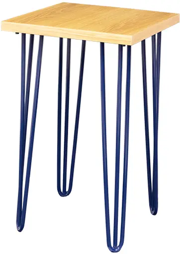 Oslo - End table - 18'' L x 18'' W x 30'' H - Blue & Natural wood