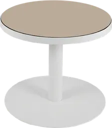 Sydney - Table à café rond (AVEC CADRE) - 24'' D x 16" H - Blanc & Sable
