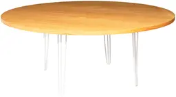Oslo - Round banquet table - 70'' Dia x 30'' H - White & Amber wood