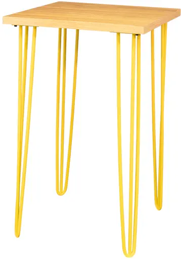 Oslo - Cocktail table - 24'' L x 24'' W x 40'' H - Yellow & Natural wood