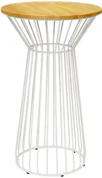 Soho - Table cocktail round - 24'' Dia x 40" H - White & Natural wood