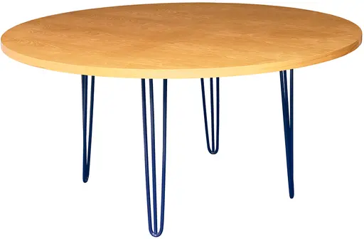 Oslo - Round banquet table - 60'' Dia x 30'' H - Blue & Amber wood
