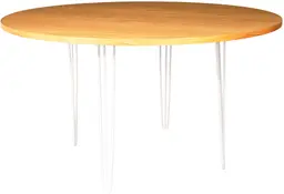 Oslo - Round banquet table - 70'' Dia x 40'' H - White & Amber wood
